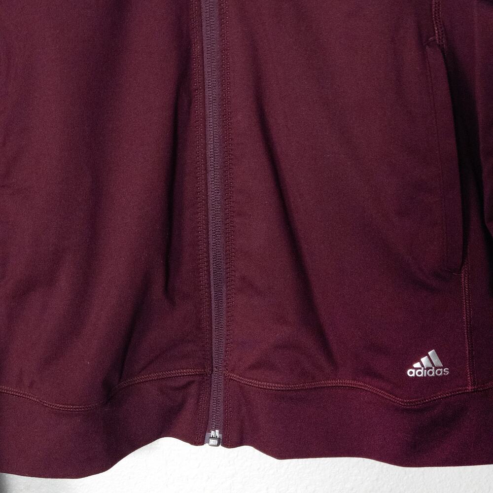 Adidas Colorblock Zip Jacket Burgundy Size L Retro Athleisure Sporty - Picture 5 of 7